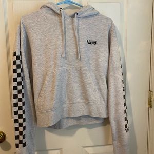 Checkered board cropped hoodie